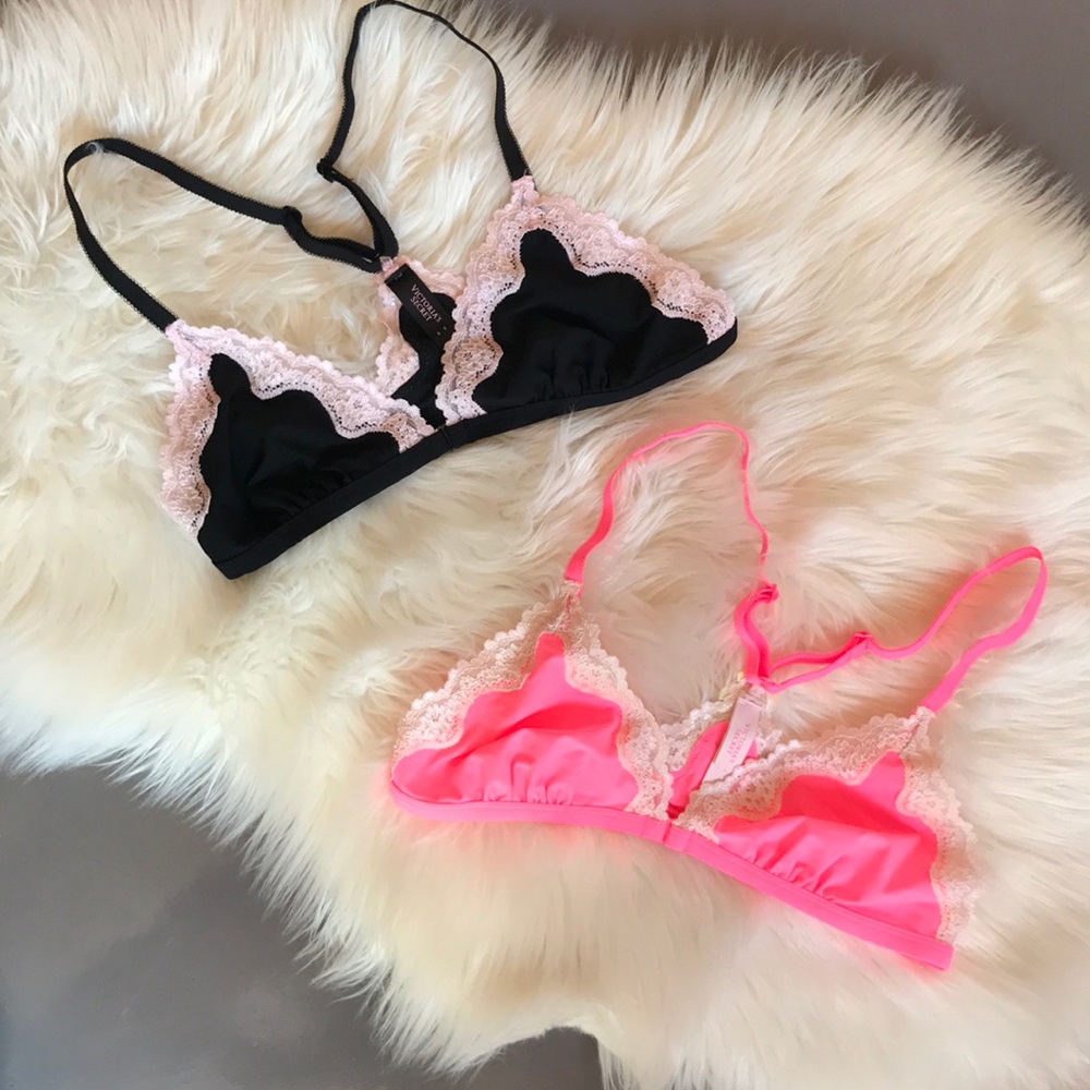 VIctoria’s secret black and pink bralette